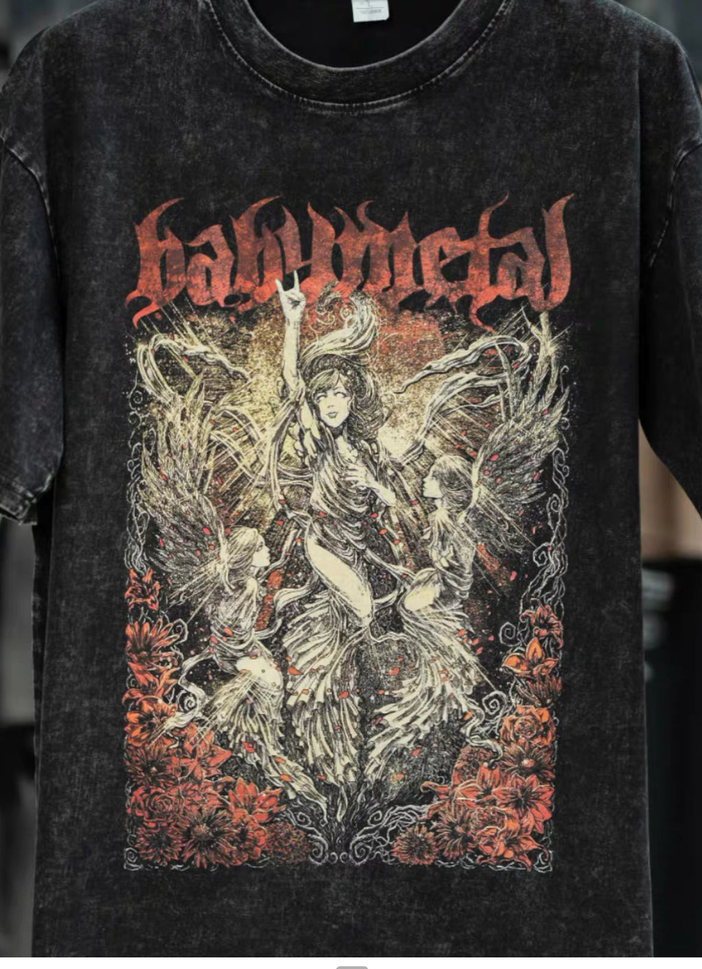 BABYMETAL Washed Vintage Graphic T-Shirt (100% Cotton) – Unisex Streetwear Tee