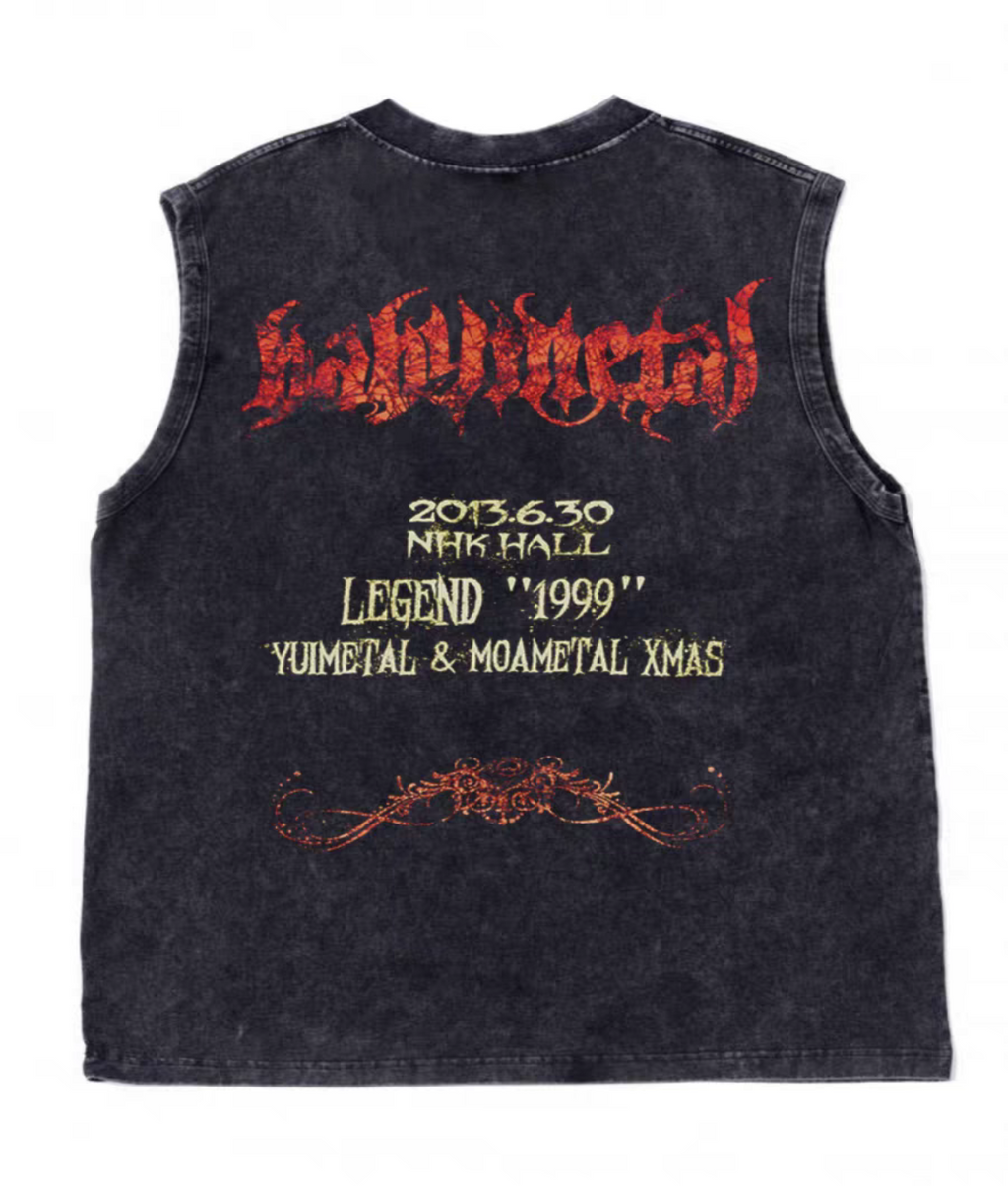 Metal Graphic Sleeveless Tank – Vintage Black Unisex Muscle Tee