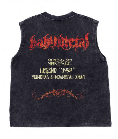 Metal Graphic Sleeveless Tank – Vintage Black Unisex Muscle Tee